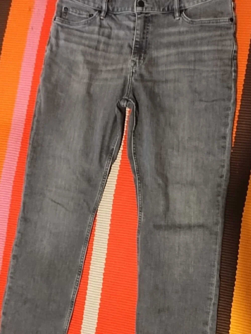 Banana Republic Light Gray Slim Fit Jeans Distressed 34/30